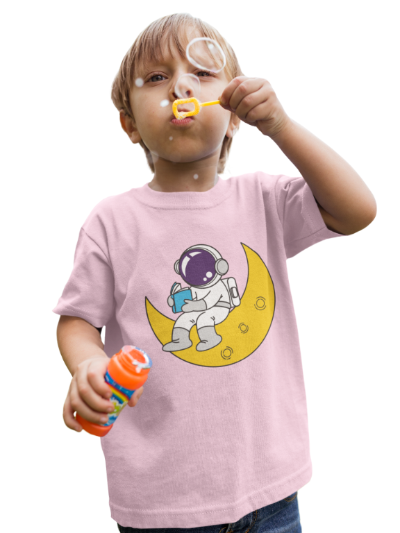 Kid's Cosmonaut Unisex T-shirt Light Pink by ZealforTee