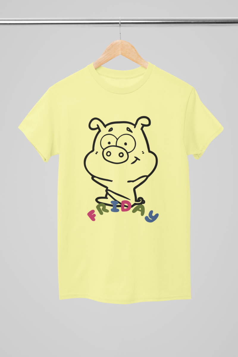 Kid's Piggy Friday Unisex T-shirt Sky Blue by ZealforTee