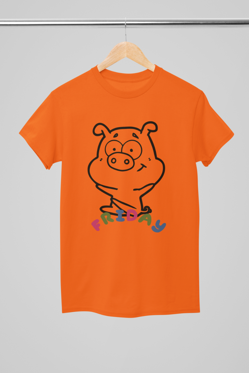 Kid's Piggy Friday Unisex T-shirt Iris Lavender by ZealforTee