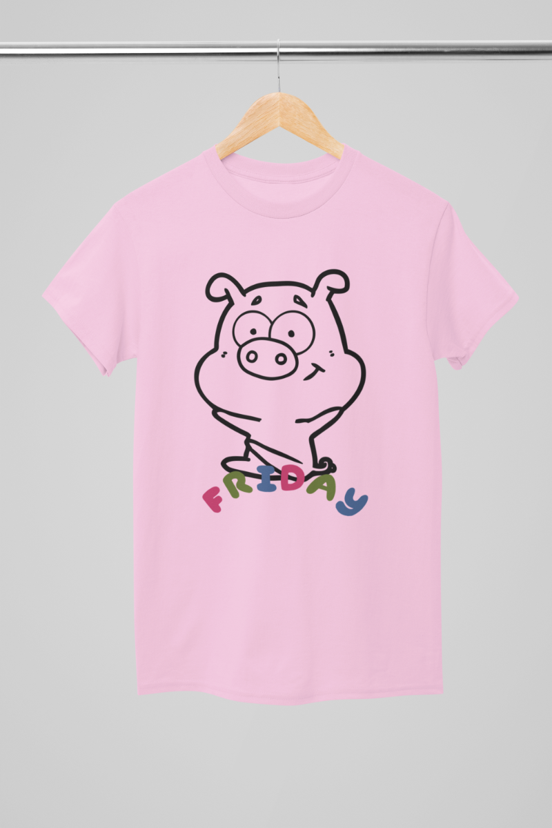Kid's Piggy Friday Unisex T-shirt Red by ZealforTee