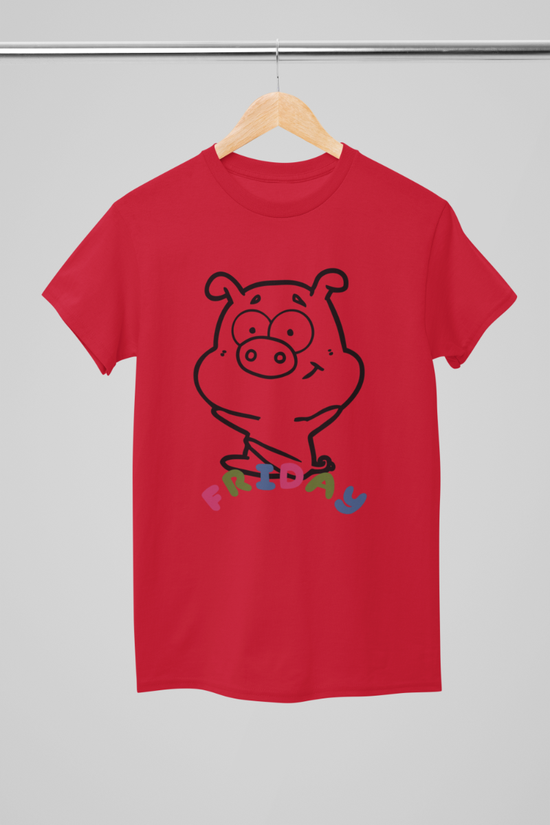 Kid's Piggy Friday Unisex T-shirt White by ZealforTee