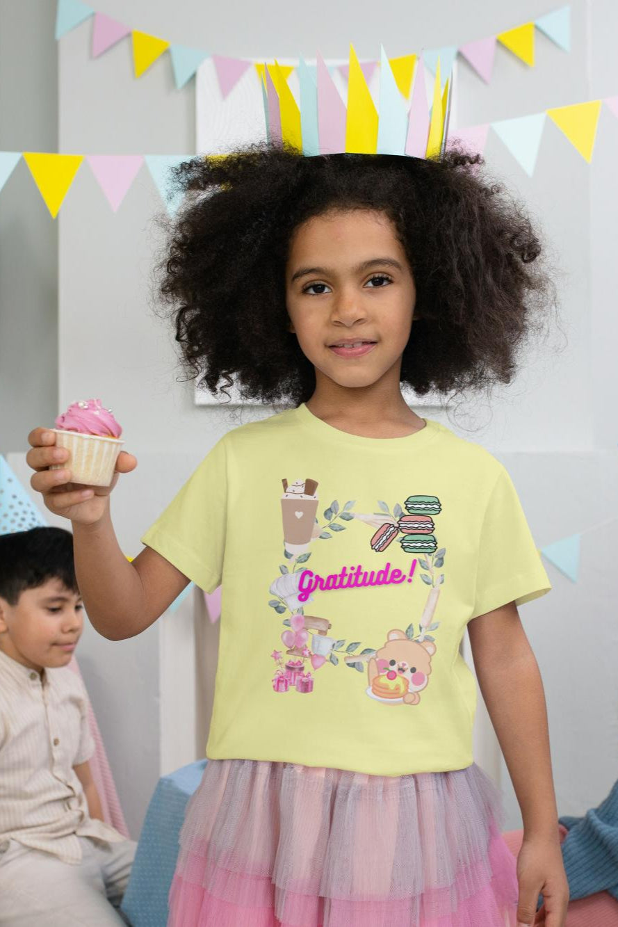 Kids Gratitude Unisex T-shirt Sky Blue by ZealforTee