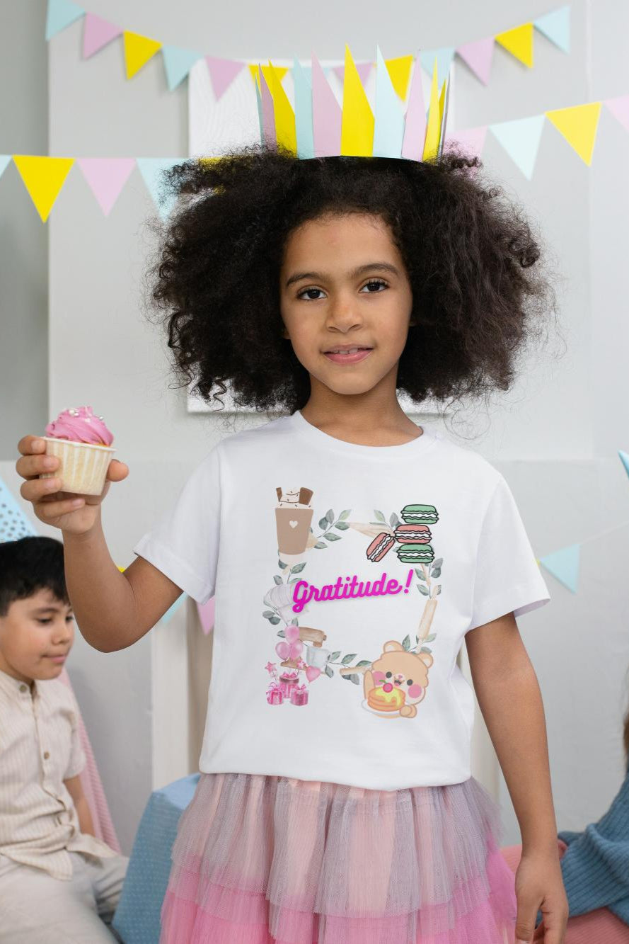 Kids Gratitude Unisex T-shirt White by ZealforTee