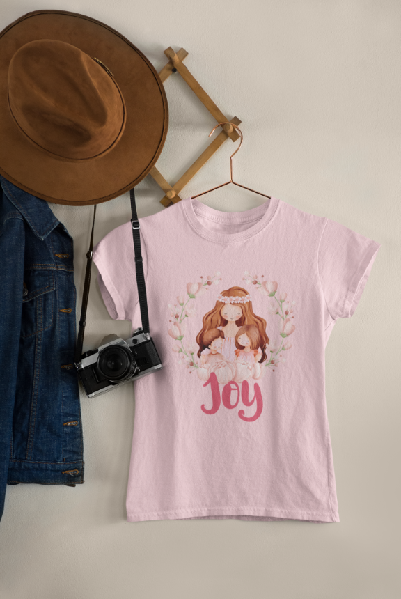 Kid's Mama Joy Unisex T-shirt Light Baby Pink by ZealforTee