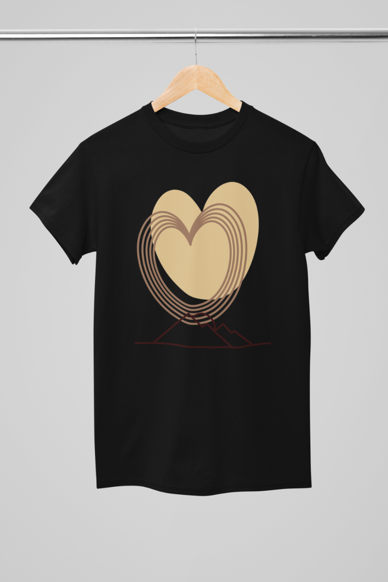 Kid's Minimal Heart Unisex T-shirt Black by ZealforTee
