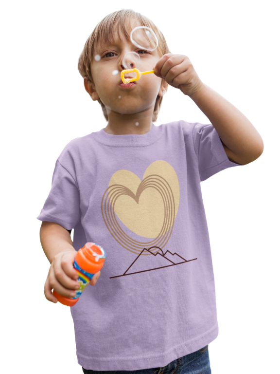Kid's Minimal Heart Unisex T-shirt Sky Blue by ZealforTee