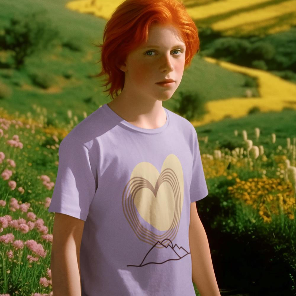 Kid's Minimal Heart Unisex T-shirt Sky Blue by ZealforTee