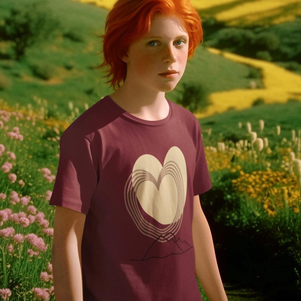 Kid's Minimal Heart Unisex T-shirt Iris Lavender by ZealforTee