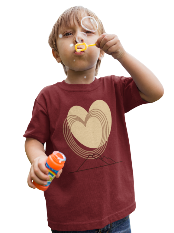 Kid's Minimal Heart Unisex T-shirt Iris Lavender by ZealforTee