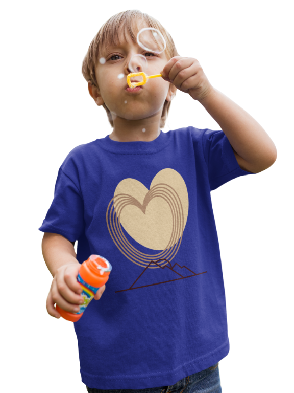 Kid's Minimal Heart Unisex T-shirt Royal Blue by ZealforTee