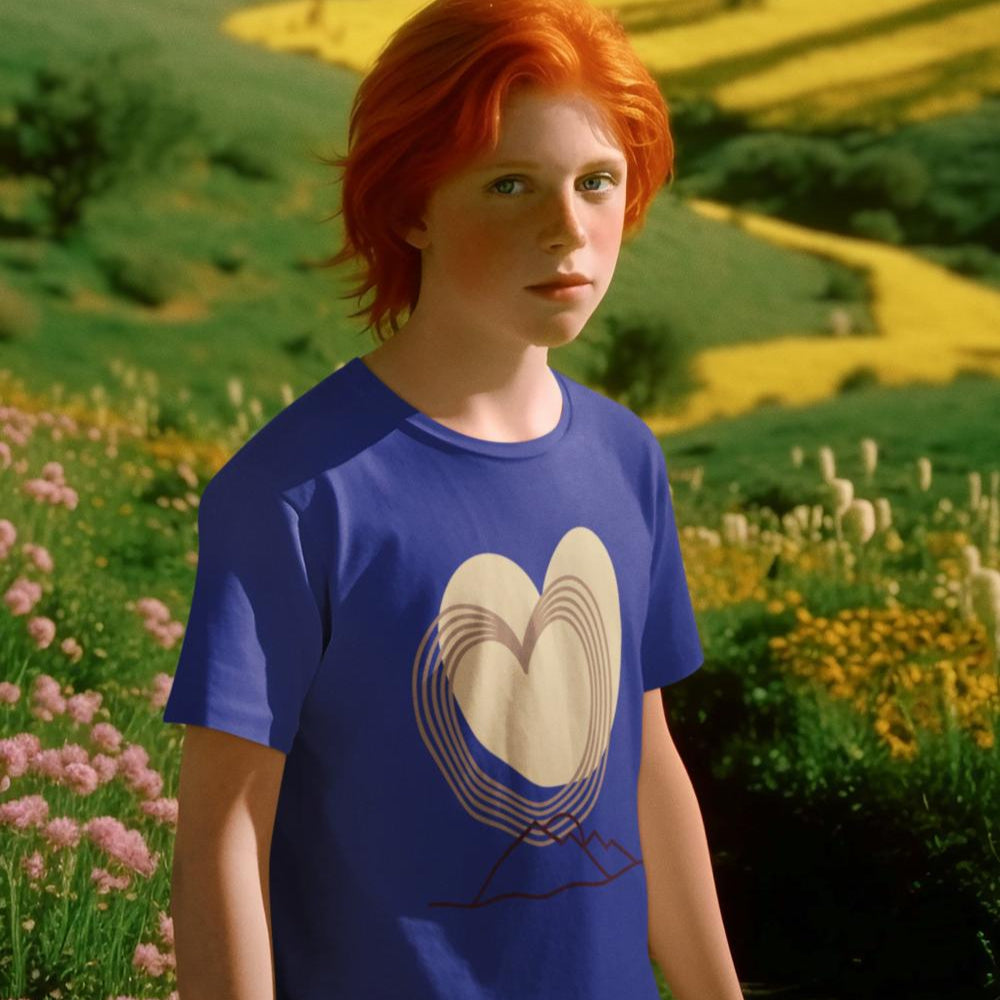 Kid's Minimal Heart Unisex T-shirt Royal Blue by ZealforTee