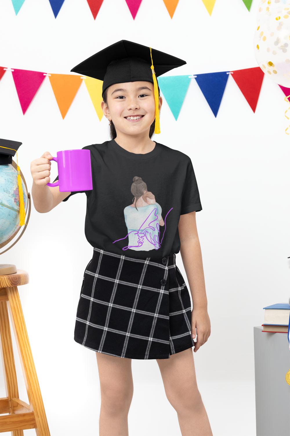 Kid's Palm Line Art Unisex T-shirt Light Baby Pink by ZealforTee