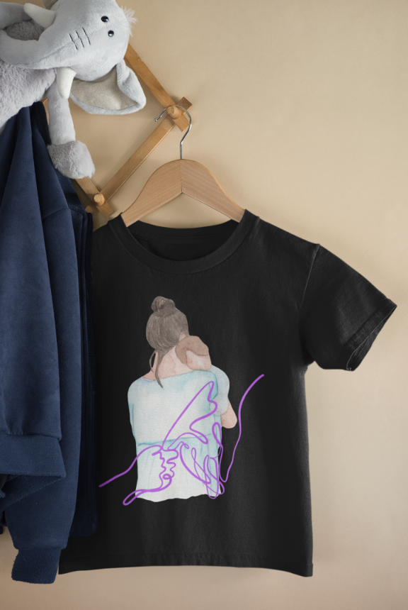 Kid's Palm Line Art Unisex T-shirt Black by ZealforTee