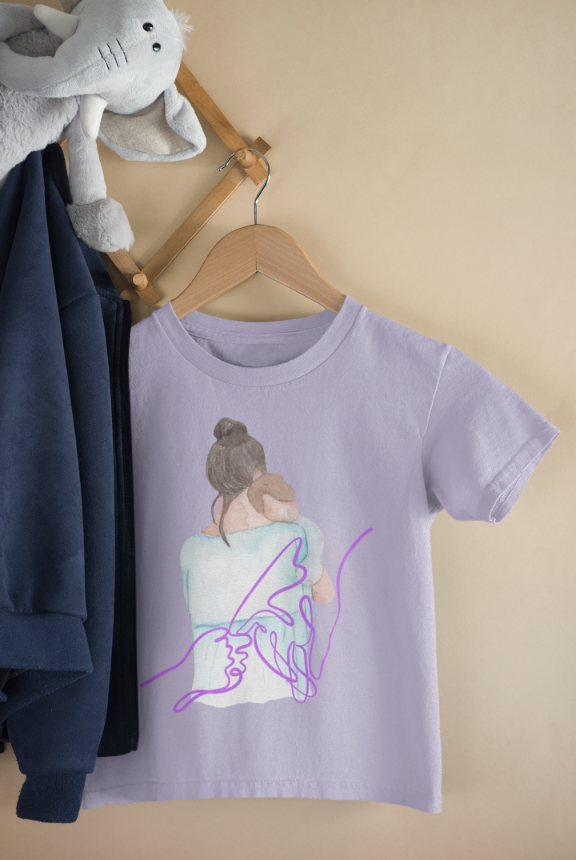 Kid's Palm Line Art Unisex T-shirt Lavender by ZealforTee