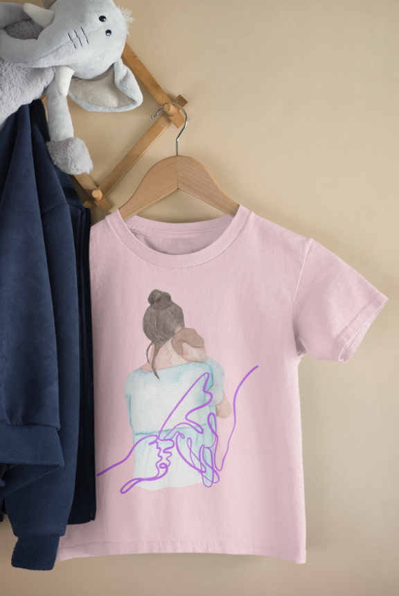 Kid's Palm Line Art Unisex T-shirt Light Baby Pink by ZealforTee
