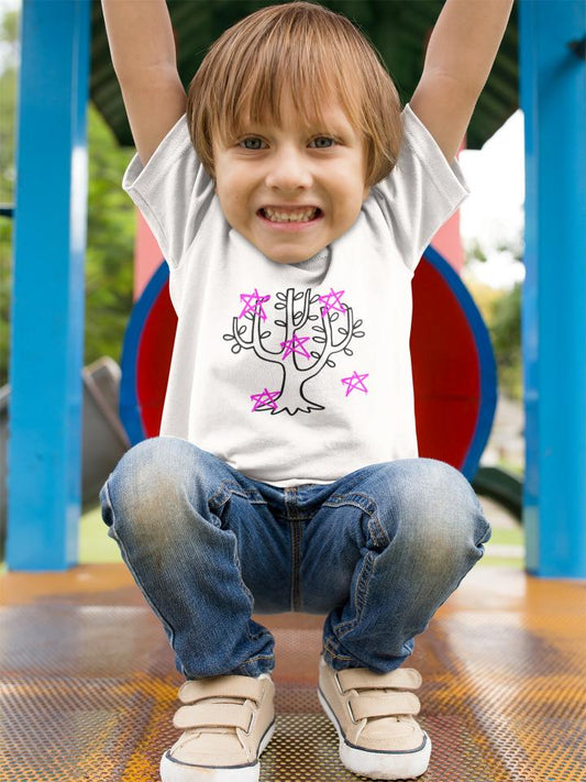Kid's Sapling and Stars Unisex T-shirt Light Pink by ZealforTee