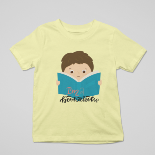 Kid's Bookaholic Unisex T-shirt Butter Yellow by ZealforTee