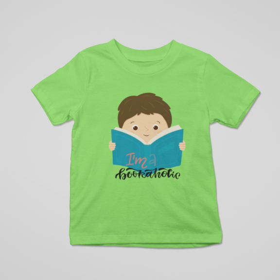 Kid's Bookaholic Unisex T-shirt Light Pink by ZealforTee