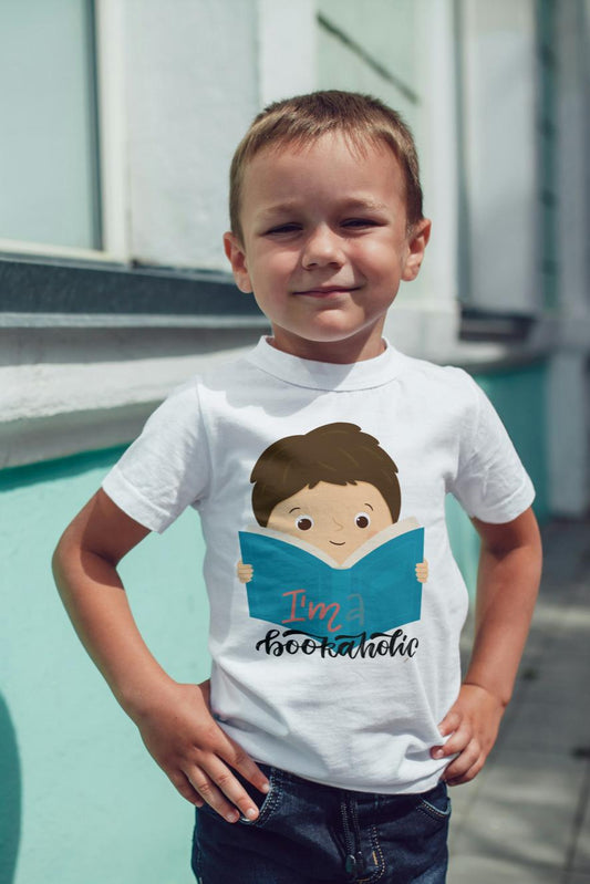 Kid's Bookaholic Unisex T-shirt Red by ZealforTee