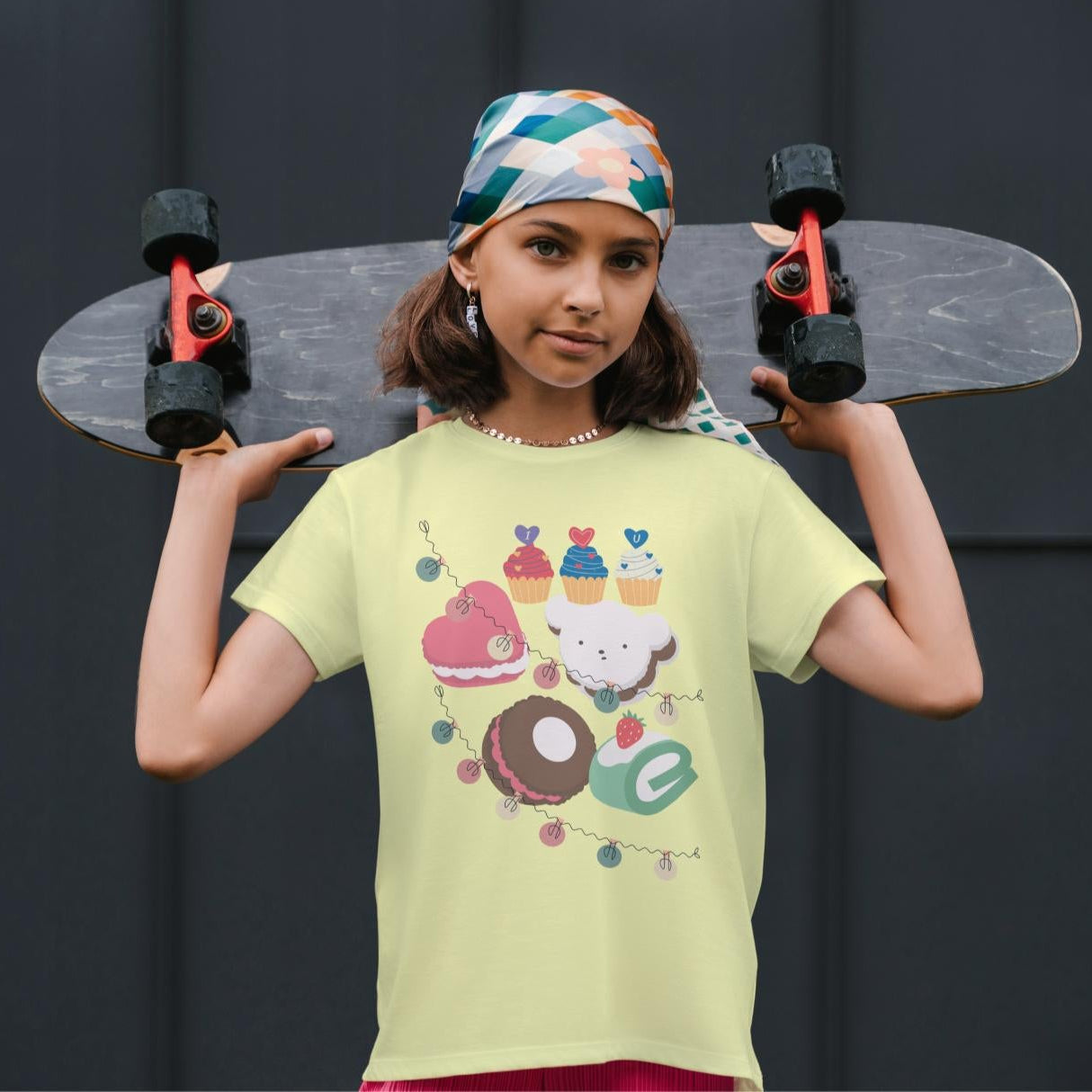 Kid's Cakes and Cup Cakes Unisex Tshirt Sky Blue by ZealforTee