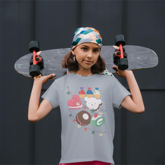 Kid's Cakes and Cup Cakes Unisex Tshirt Melange Grey by ZealforTee