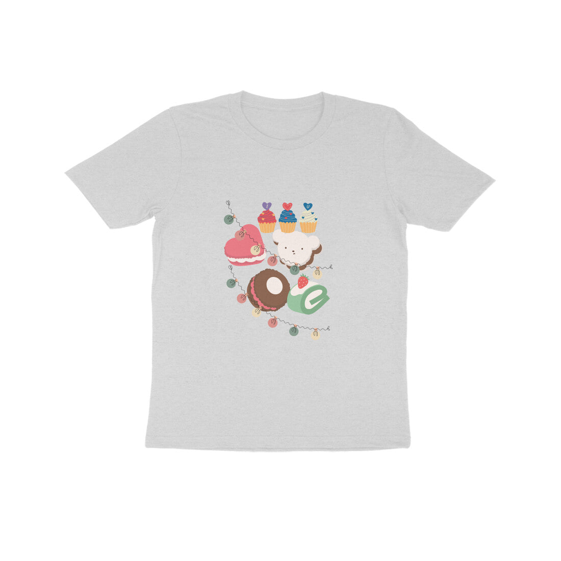 Kid's Cakes and Cup Cakes Unisex Tshirt Melange Grey by ZealforTee