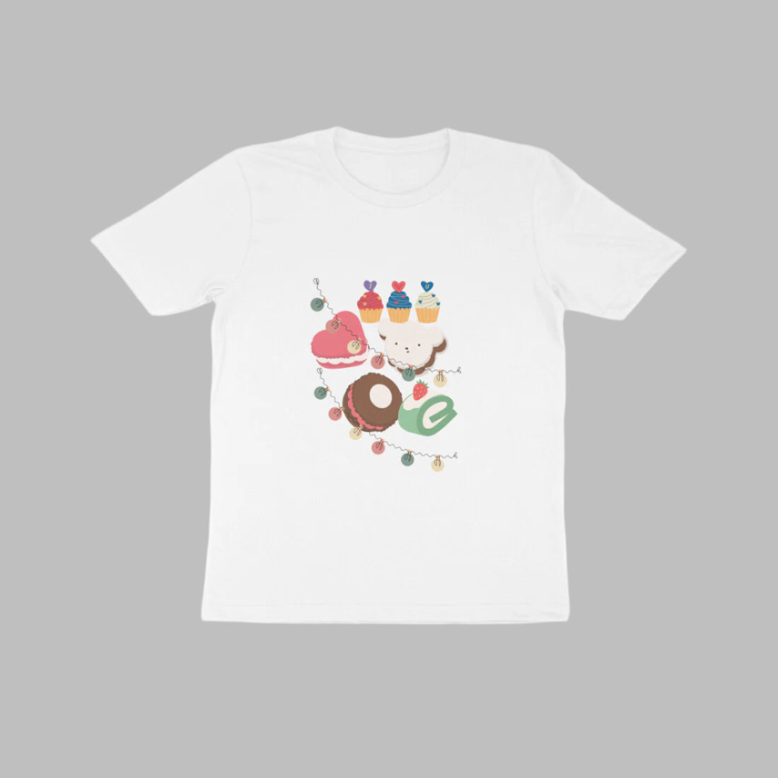 Kid's Cakes and Cup Cakes Unisex Tshirt Melange Grey by ZealforTee