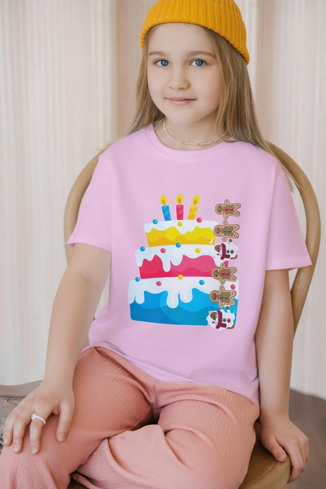 Kid's Cakes and Ginger Bread Unisex T-shirt Light Pink by ZealforTee