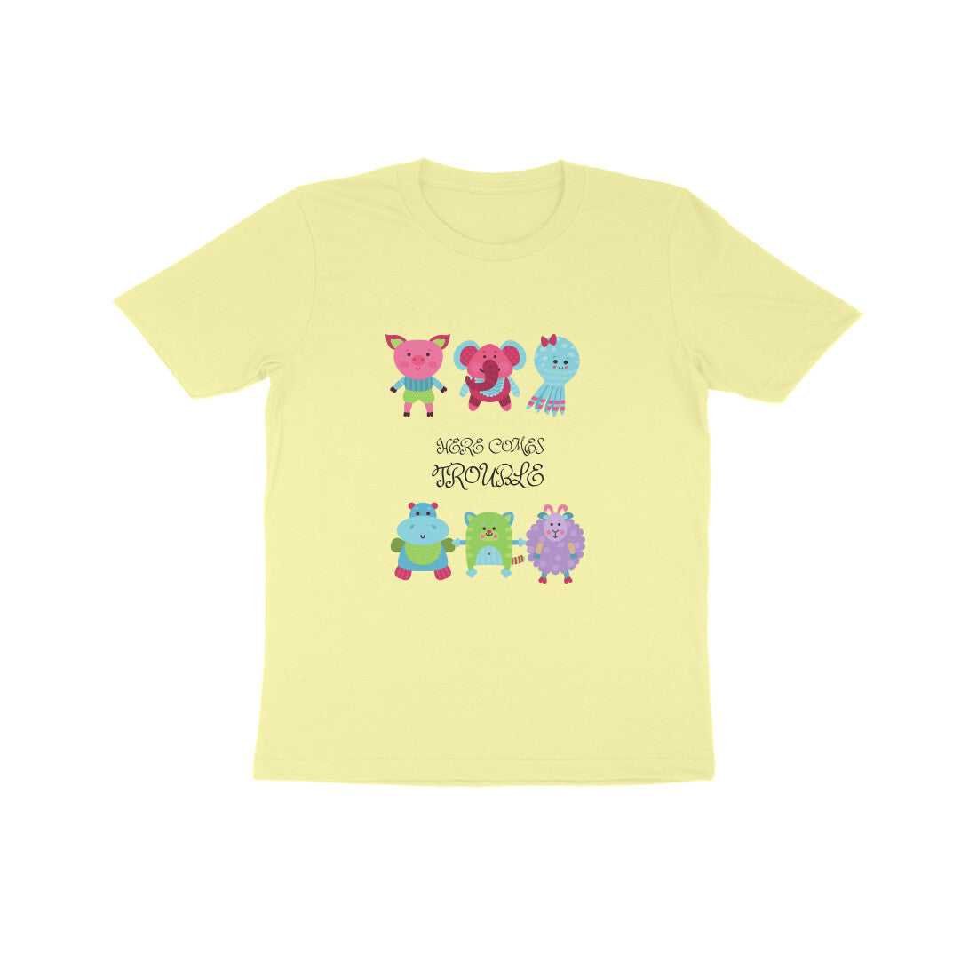 Kids Trouble Unisex Tshirt Butter Yellow by ZealforTee
