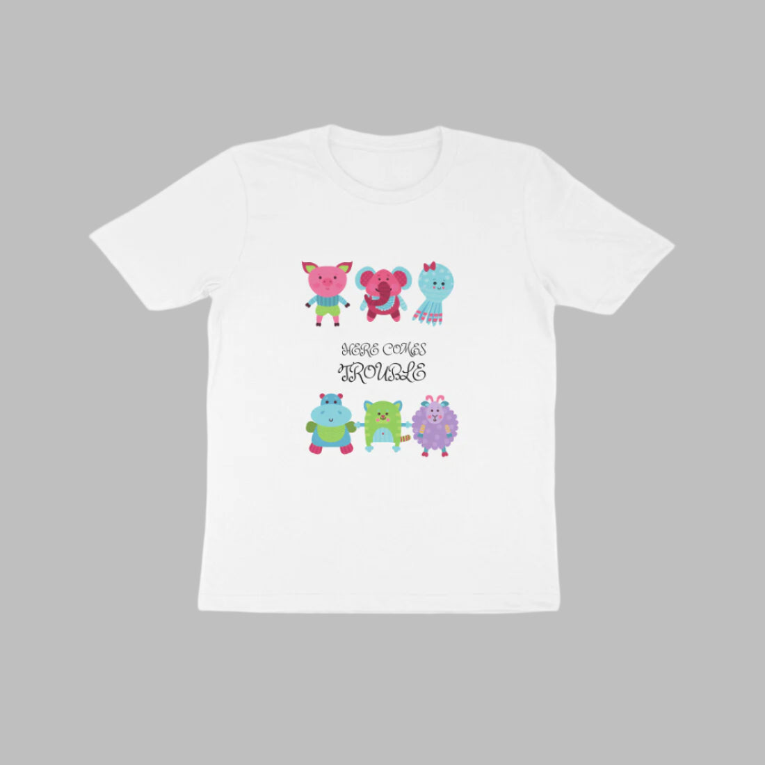 Kids Trouble Unisex Tshirt White by ZealforTee