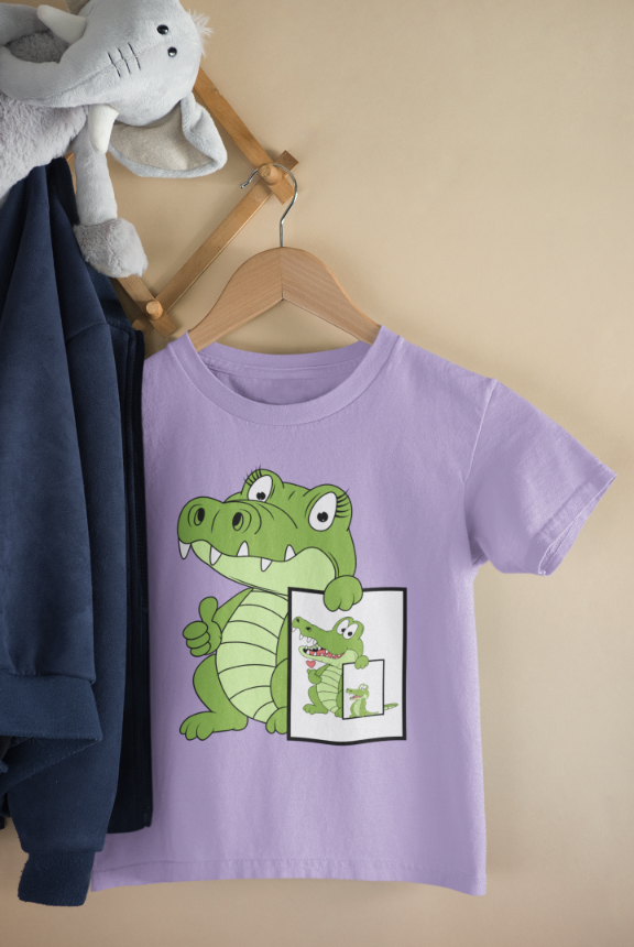 Kids Baby Croc Unisex Tshirt Maroon by ZealforTee