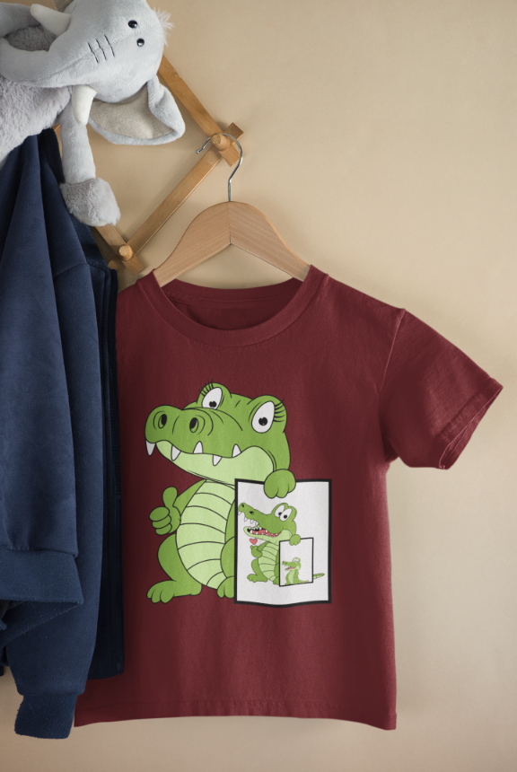Kids Baby Croc Unisex Tshirt Light Pink by ZealforTee