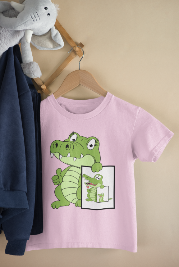 Kids Baby Croc Unisex Tshirt Sky Blue by ZealforTee