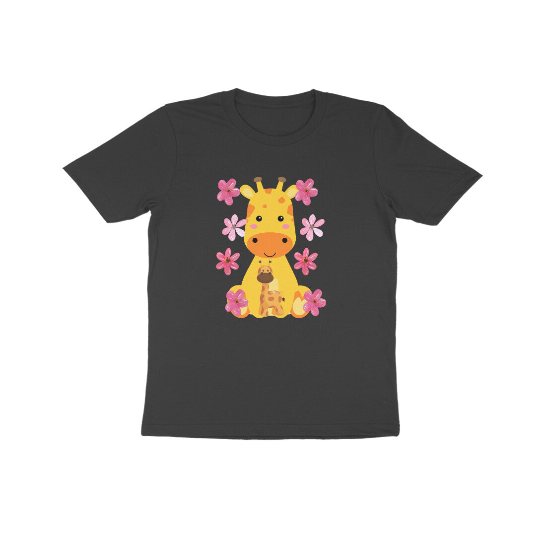 Kid's Baby Giraffe Unisex Tshirt Black by ZealforTee