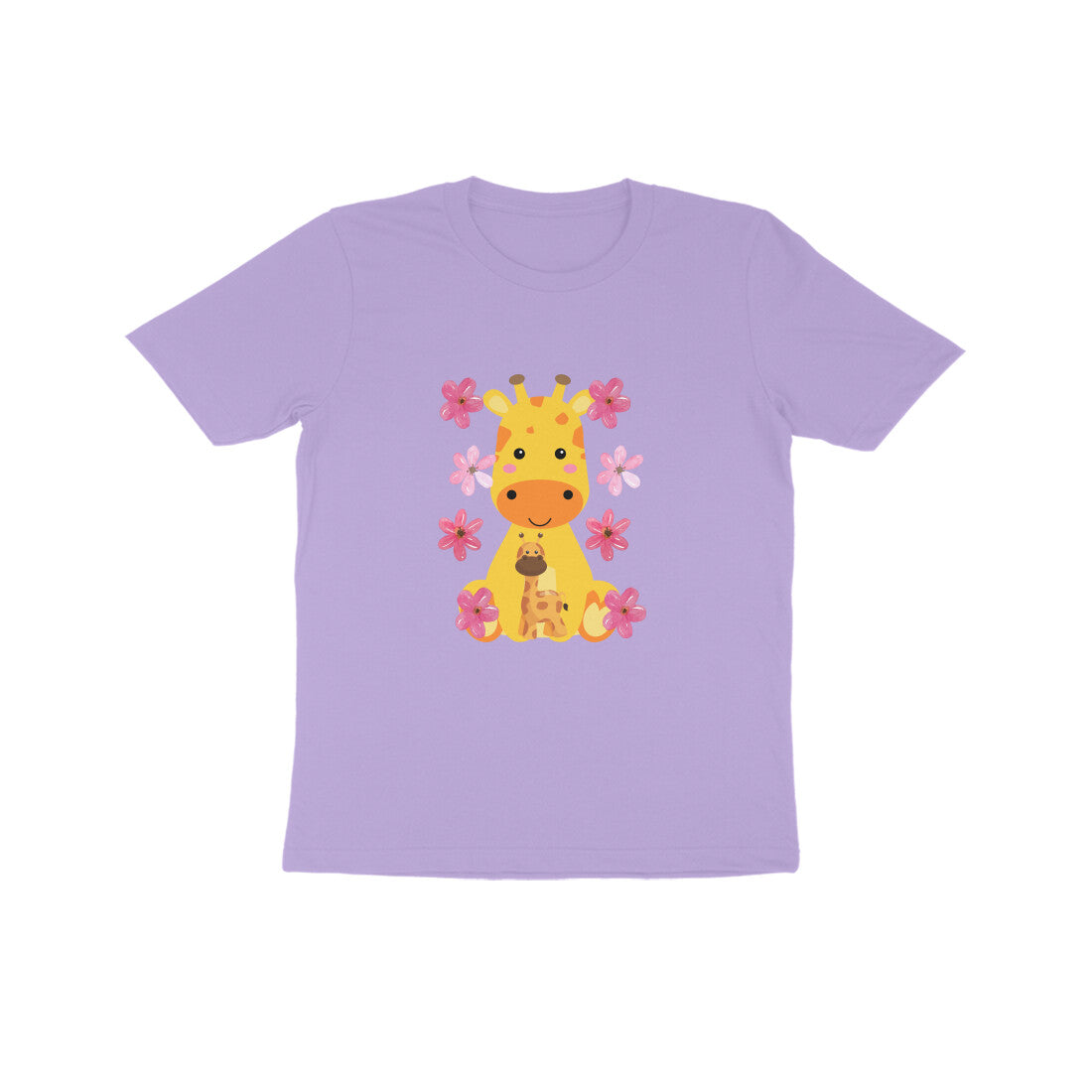 Kid's Baby Giraffe Unisex Tshirt Iris Lavender by ZealforTee