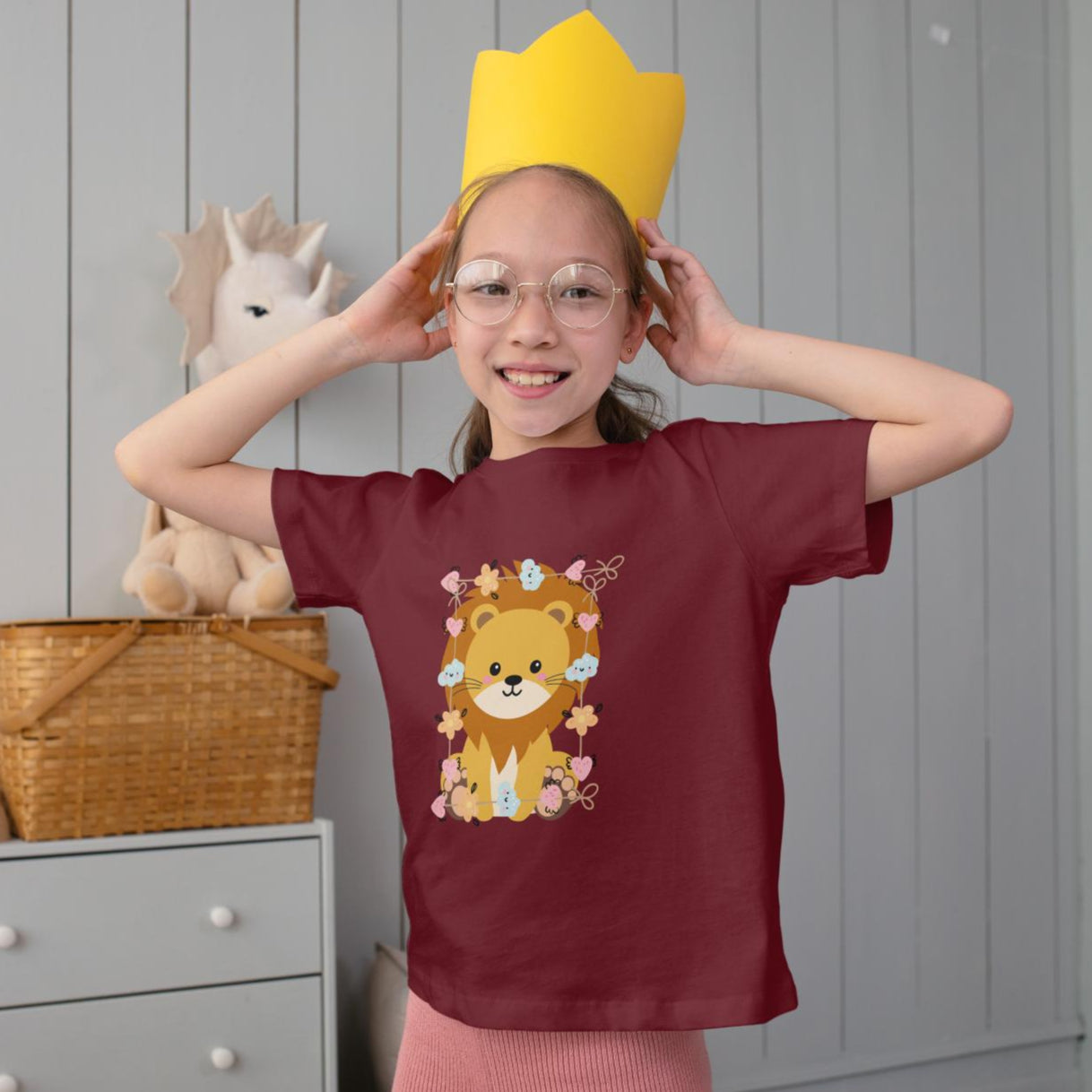 Kids Baby Lion Unisex Tshirt White by ZealforTee