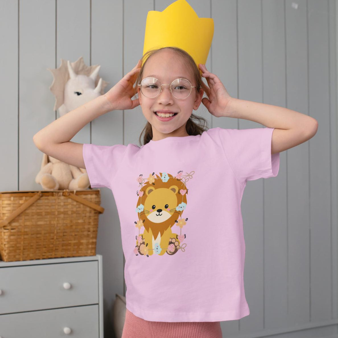 Kids Baby Lion Unisex Tshirt Iris Lavender by ZealforTee