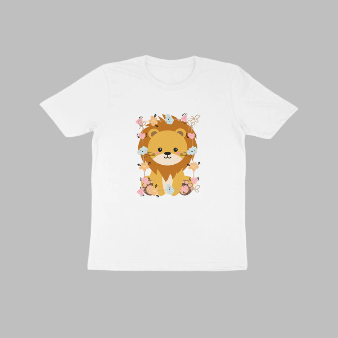 Kids Baby Lion Unisex Tshirt Light Pink by ZealforTee