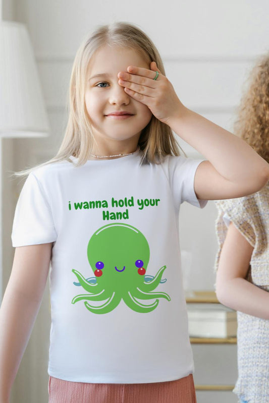 Kids Baby Octopus Unisex Tshirt Light Pink by ZealforTee