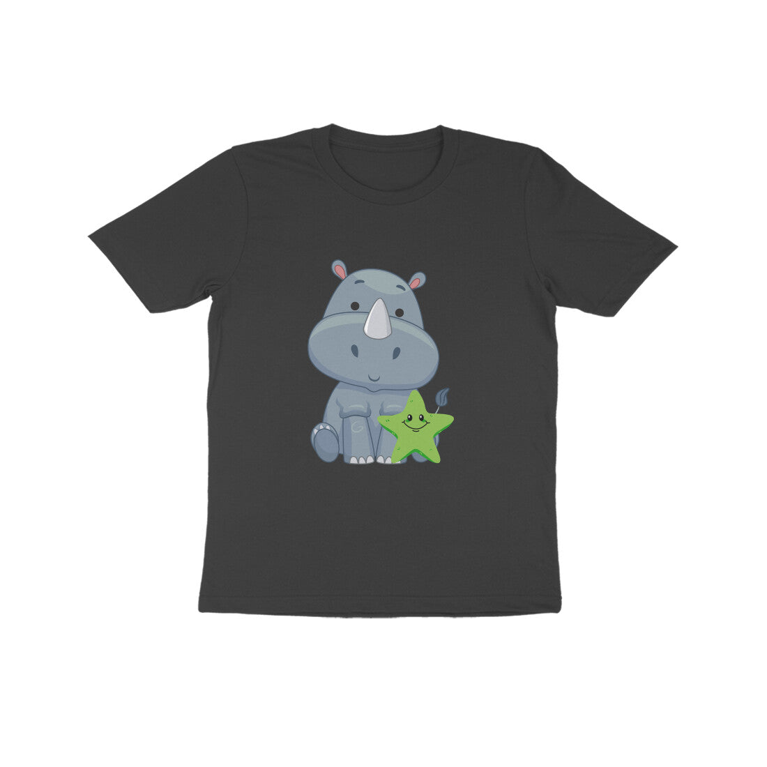 Kids Baby Rhino Unisex Tshirt Black by ZealforTee
