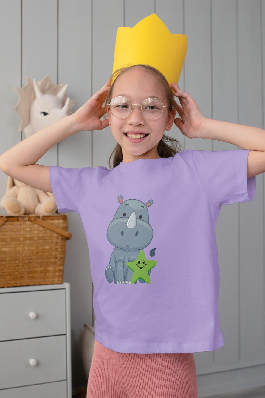 Kids Baby Rhino Unisex Tshirt Sky Blue by ZealforTee