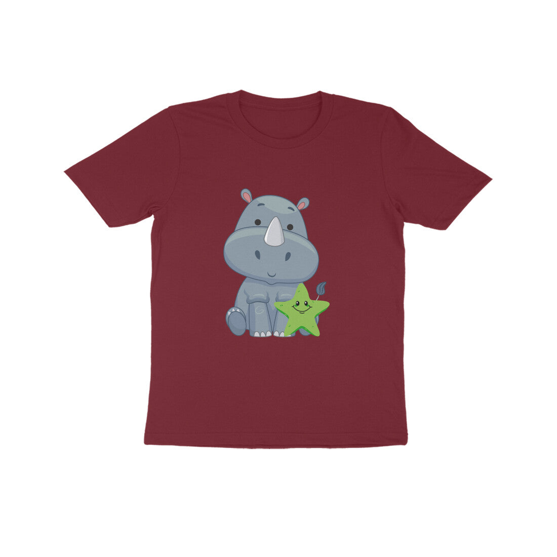 Kids Baby Rhino Unisex Tshirt Maroon by ZealforTee