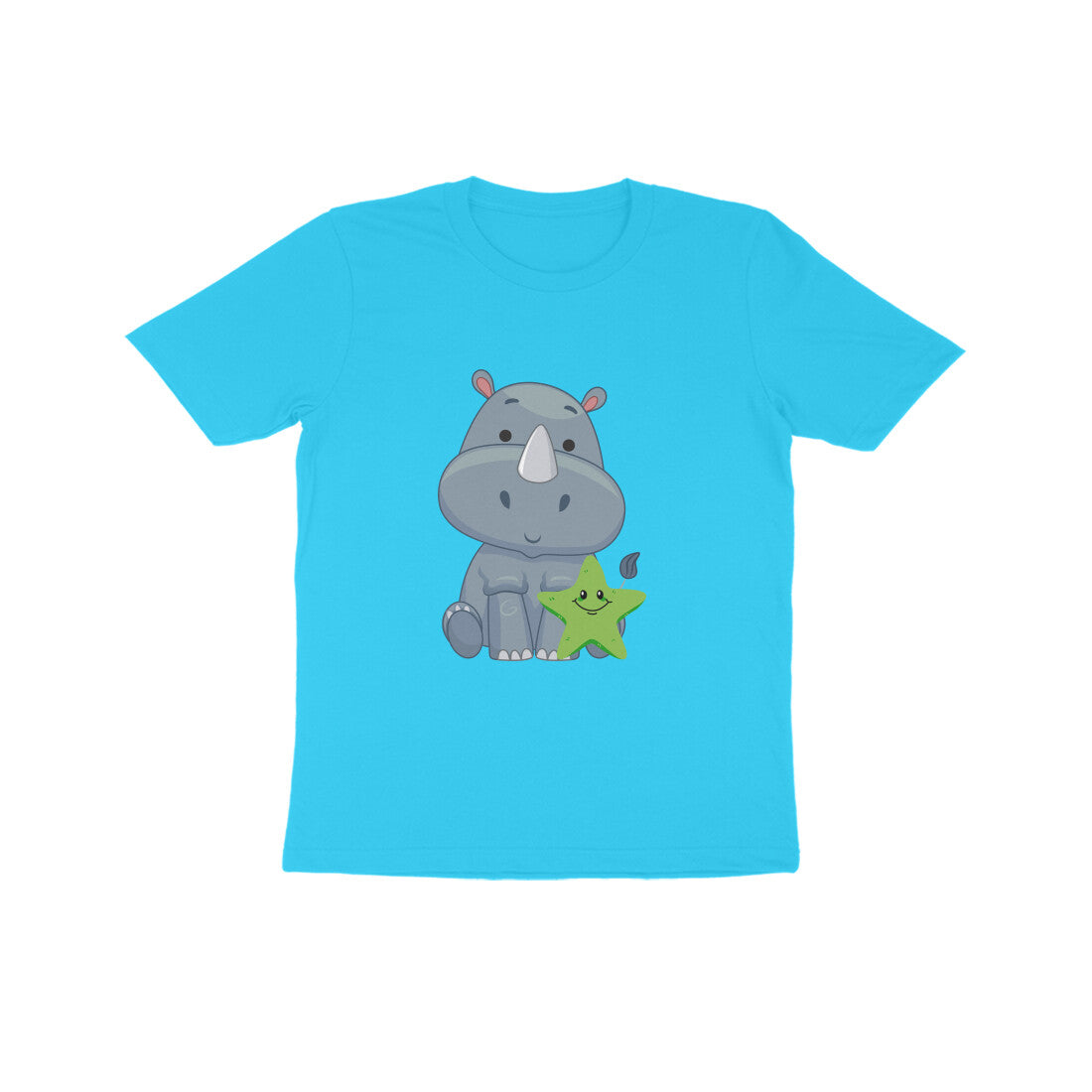 Kids Baby Rhino Unisex Tshirt Sky Blue by ZealforTee