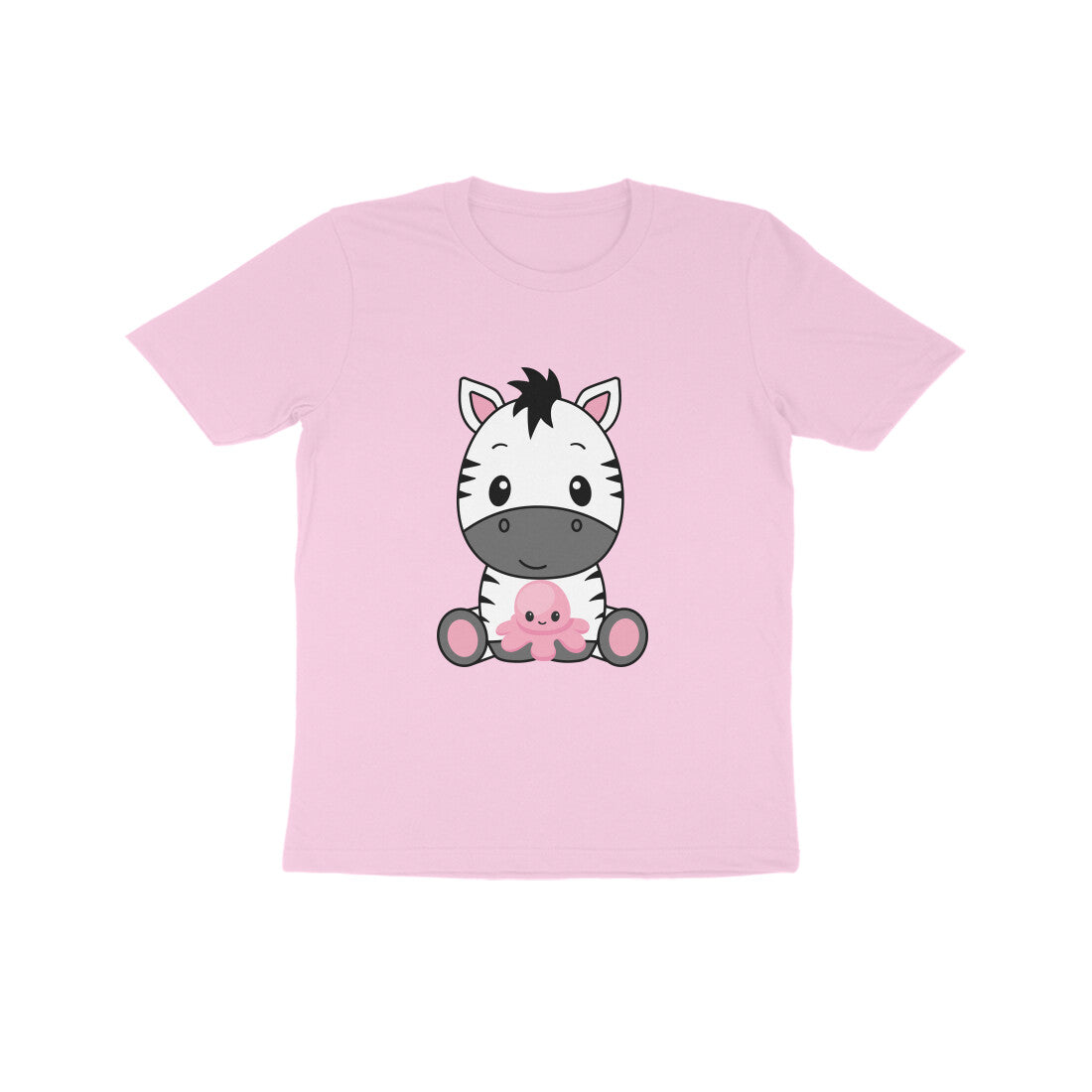 Kid's Baby Zebra Unisex Tshirt Light Pink by ZealforTee