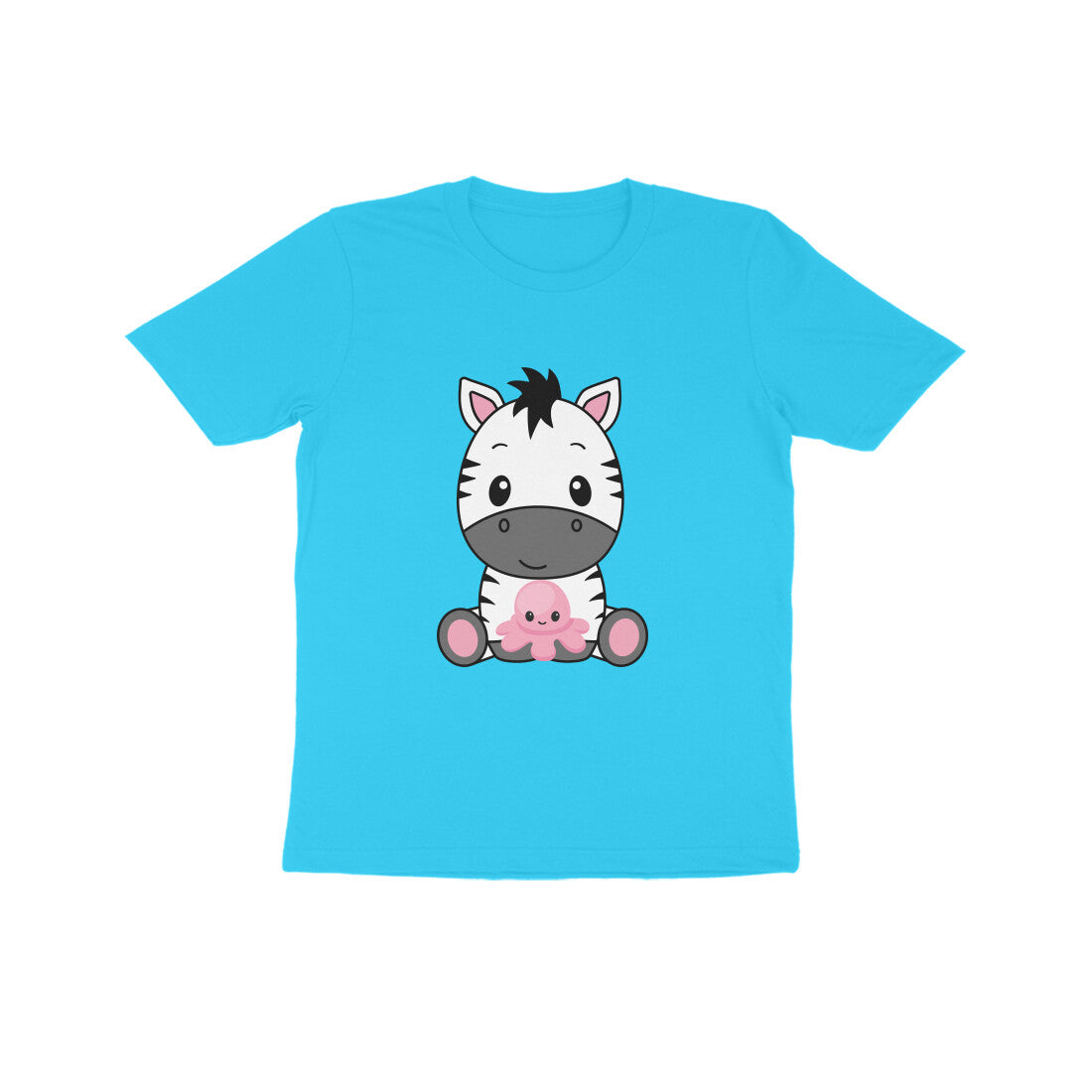 Kid's Baby Zebra Unisex Tshirt Sky Blue by ZealforTee