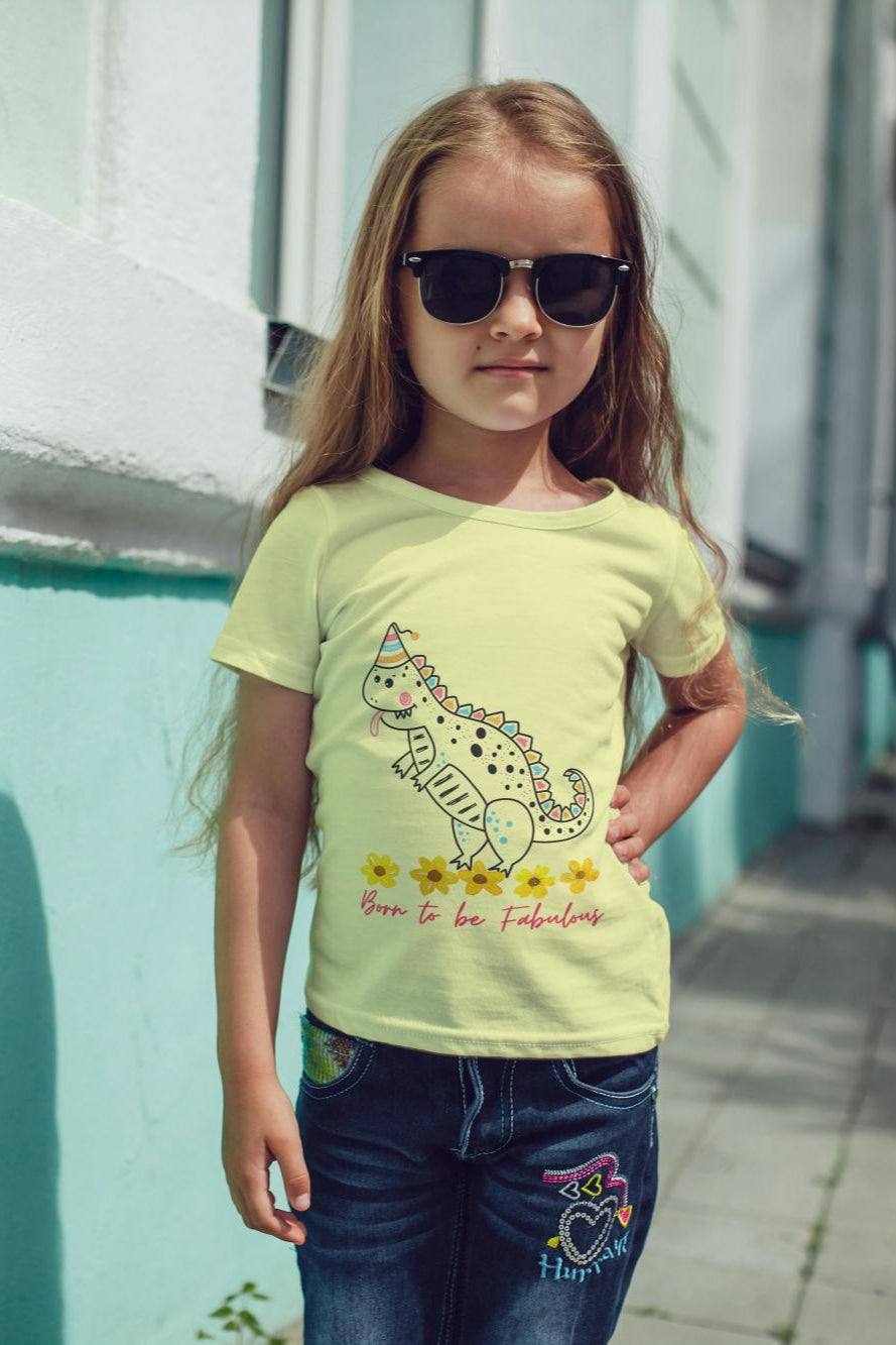 Kid's Baby Dino Unisex Tshirt White by ZealforTee