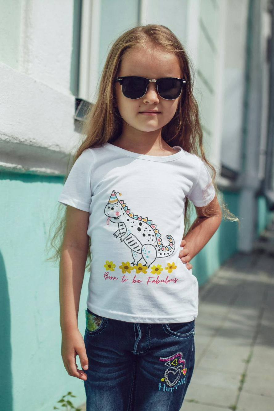 Kid's Baby Dino Unisex Tshirt Butter Yellow by ZealforTee