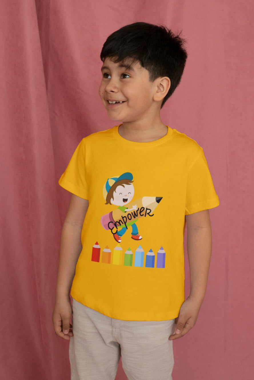 Kid's Empowerment Unisex T-shirt Golden Yellow by ZealforTee