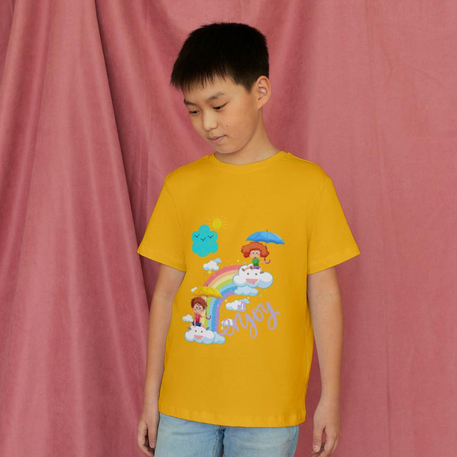 Kid's Enjoy Unisex T-shirt Golden Yellow by ZealforTee