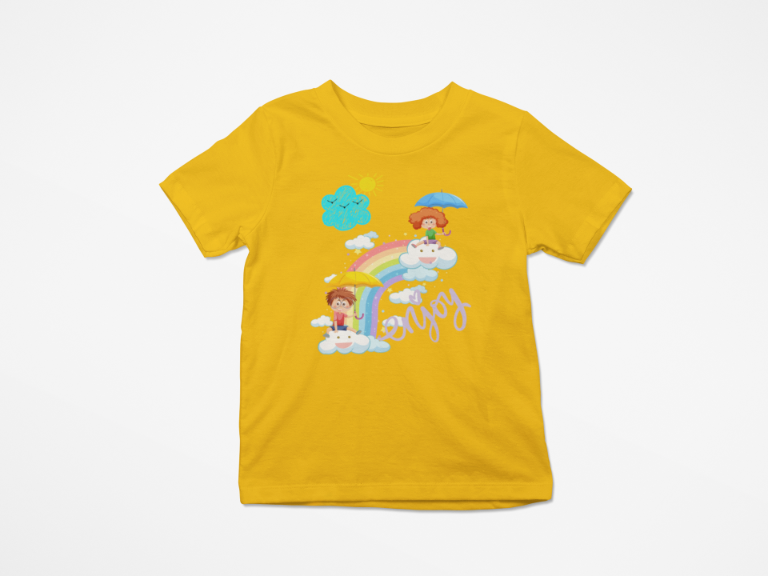 Kid's Enjoy Unisex T-shirt Golden Yellow by ZealforTee